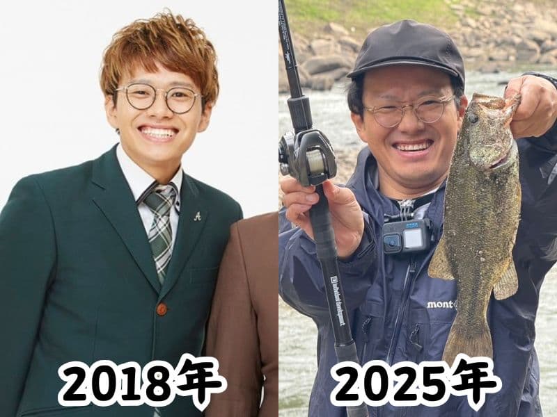 ミキ亜生さんの痩せていた2018年の姿と太ったと話題になった2025年の姿を比較した画像