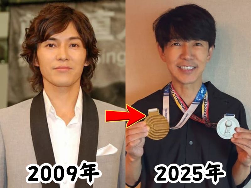 藤木直人さんの健康体だった2009年の姿と瘠せて老けたと話題になった2025年の姿を比較した画像