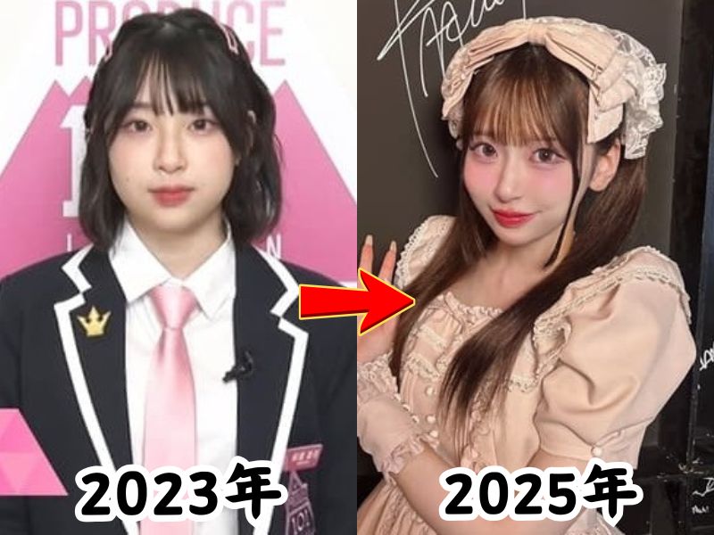 桜庭遥花(ぱるたん)さんのふっくらしていた2023年の姿と瘠せたと話題になった2025年の姿を比較した画像