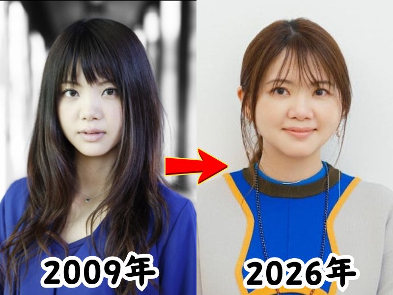 いきものがかりのボーカル吉岡聖恵さんの痩せていた2009年当時の姿と太ったと話題になった2026年最新の姿を比較した画像