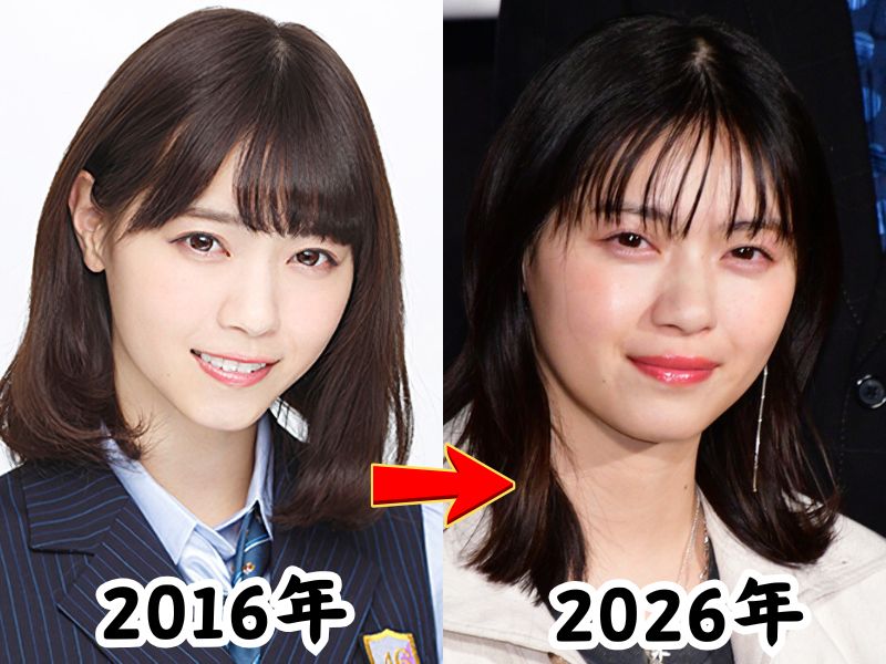 西野七瀬さんの痩せていた2016年当時の姿と太ったと話題になった2026年最新の姿を比較した画像