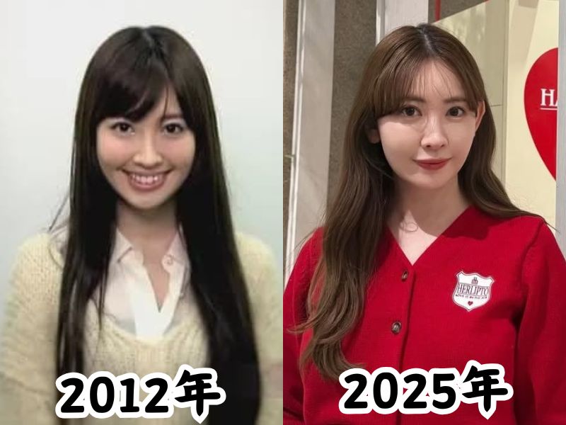 小嶋陽菜の2012年の痩せていた頃と2025年の太ったと話題になった時の比較画像