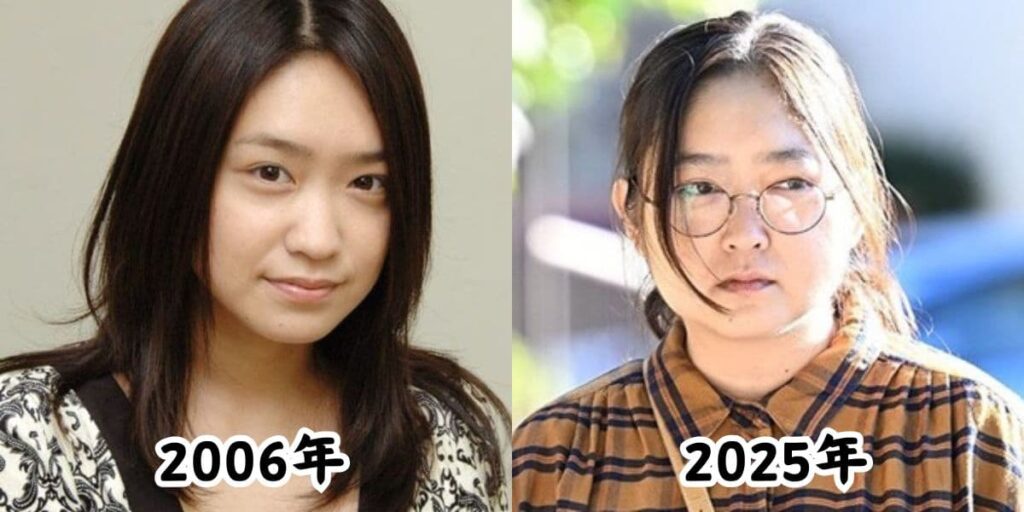 池脇千鶴さんの瘦せていた2006年の姿と太ったと話題になった2025年の姿を比較した画像