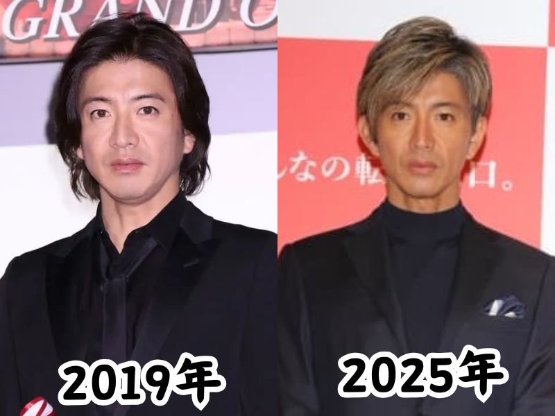 木村拓哉の肉付きのあった2019年と痩せたと話題になった2025年の姿を比較した画像