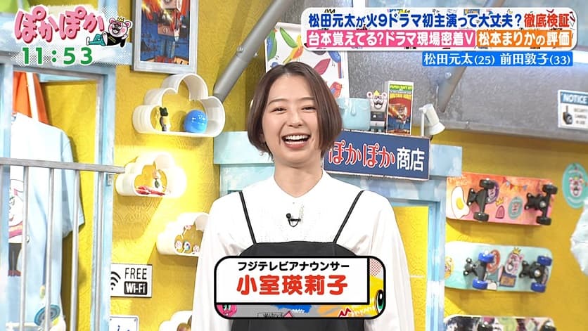 ぽかぽか出演時に二重アゴで太ったと話題になった小室瑛莉子アナの画像