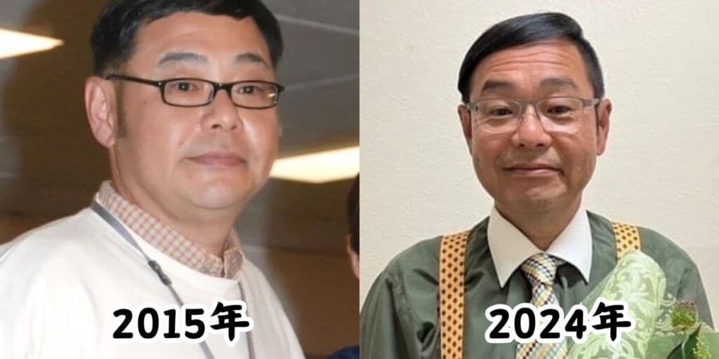 田口浩正の太っていた2015年の姿と痩せたと話題になった2024年の姿を比較した画像