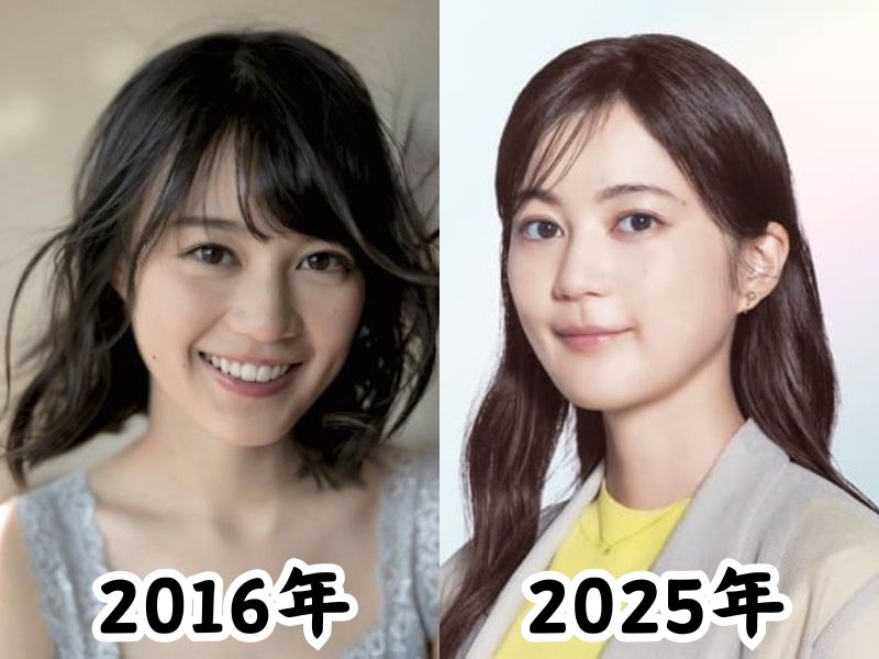 生田絵梨花さんの痩せていた2016年の姿とふっくら太ったと話題になった2025年の姿を比較した画像