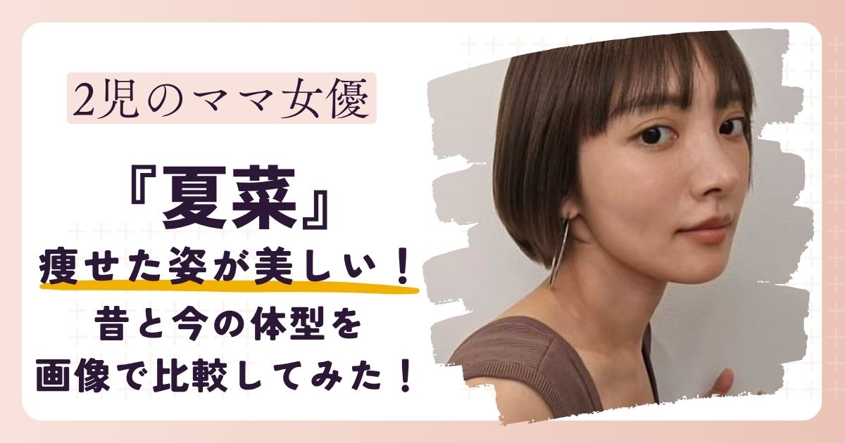 【画像】夏菜の痩せた姿が美しすぎる！昔と今の体型を比較してみた！