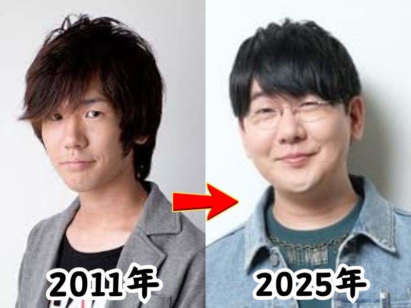 花江夏樹さんの痩せていた2011年の姿と太ったと話題になった2025年の姿を比較した画像