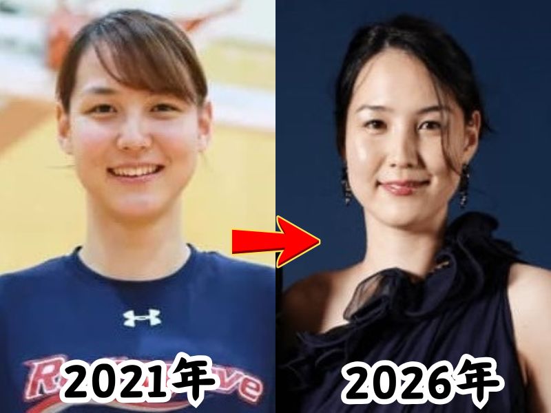 大谷翔平選手の妻・真美子夫人のバスケットボール現役時代2021年の姿と太ったと話題になった2026年最新の姿を比較した画像