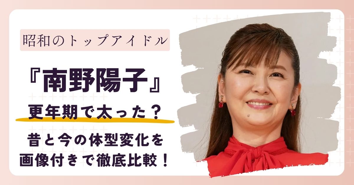 【画像】南野陽子が太ったのは更年期が原因？昔と今の体型を時系列で比較！