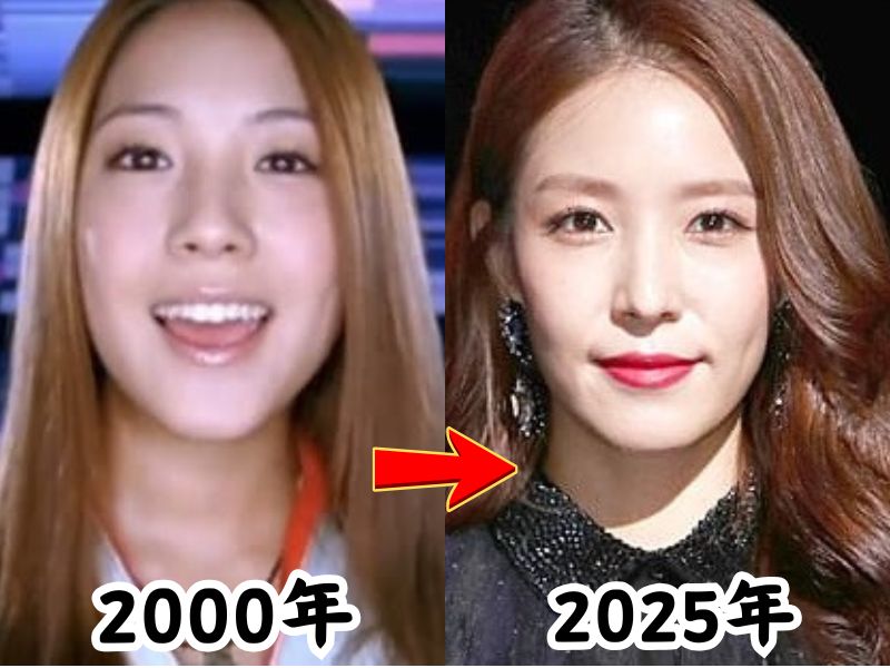 歌手のBOAさんの2000年デビュー当時の姿と、顔が変わったと話題になった2025年の姿を比較した画像