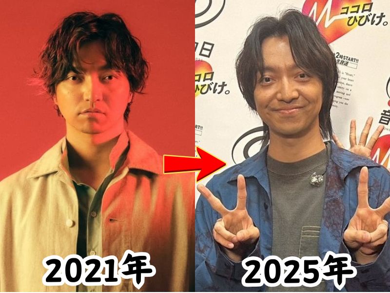 三浦大知の太っていた2021年の姿と瘠せたと話題になった2025年の姿を比較した画像