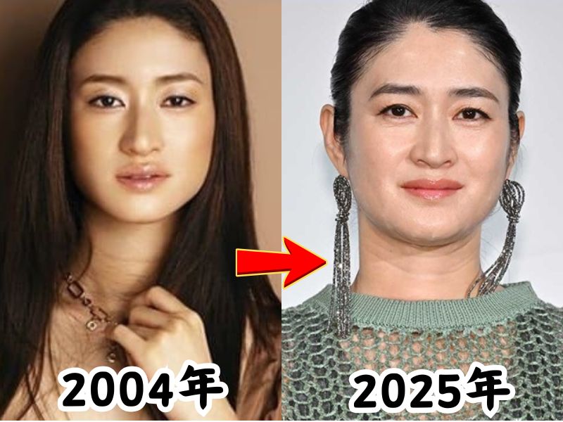 女優・小雪の痩せていた2004年の姿と太ったと話題になった2025年の姿を比較した画像