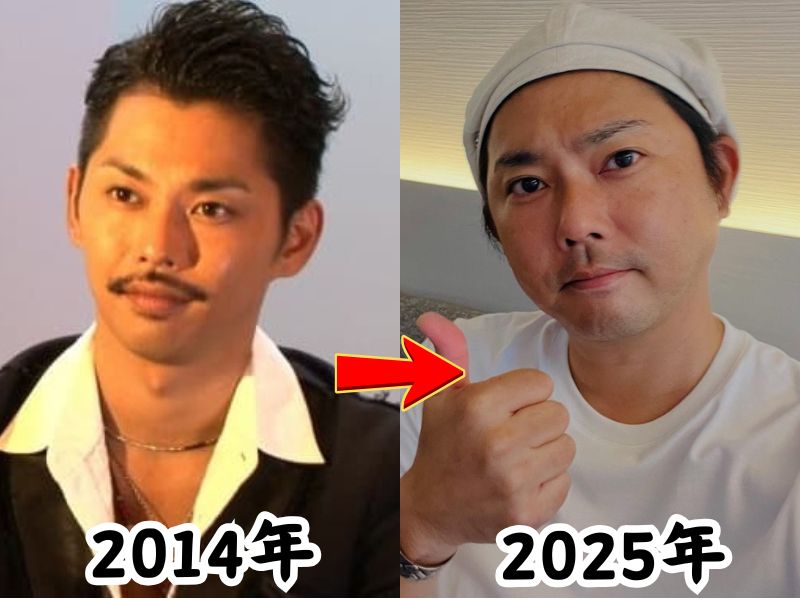 今井翼さんの痩せていた2014年の姿と太ったと話題になった2025年の姿を比較した画像