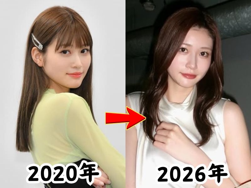 顔が変わったと話題の生見愛瑠（めるる）さんの2020年当時の姿と2026年最新の姿を比較した画像
