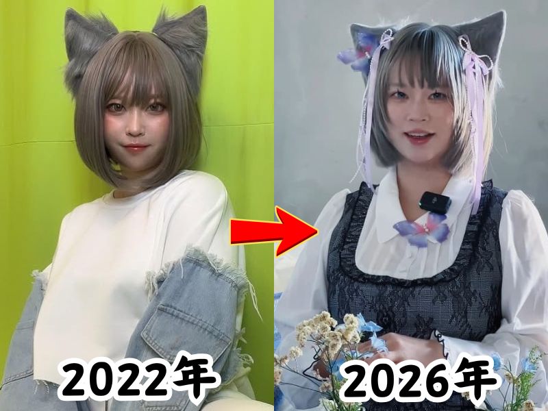 夏絵ココさんの痩せていた2022年当時の姿と太ったと話題になった2026年最新の姿を比較した画像
