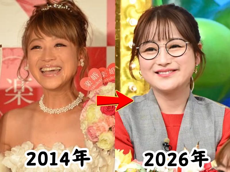 鈴木奈々の痩せていた2014年当時の姿と太ったと話題になった2026年最新の姿を比較した画像