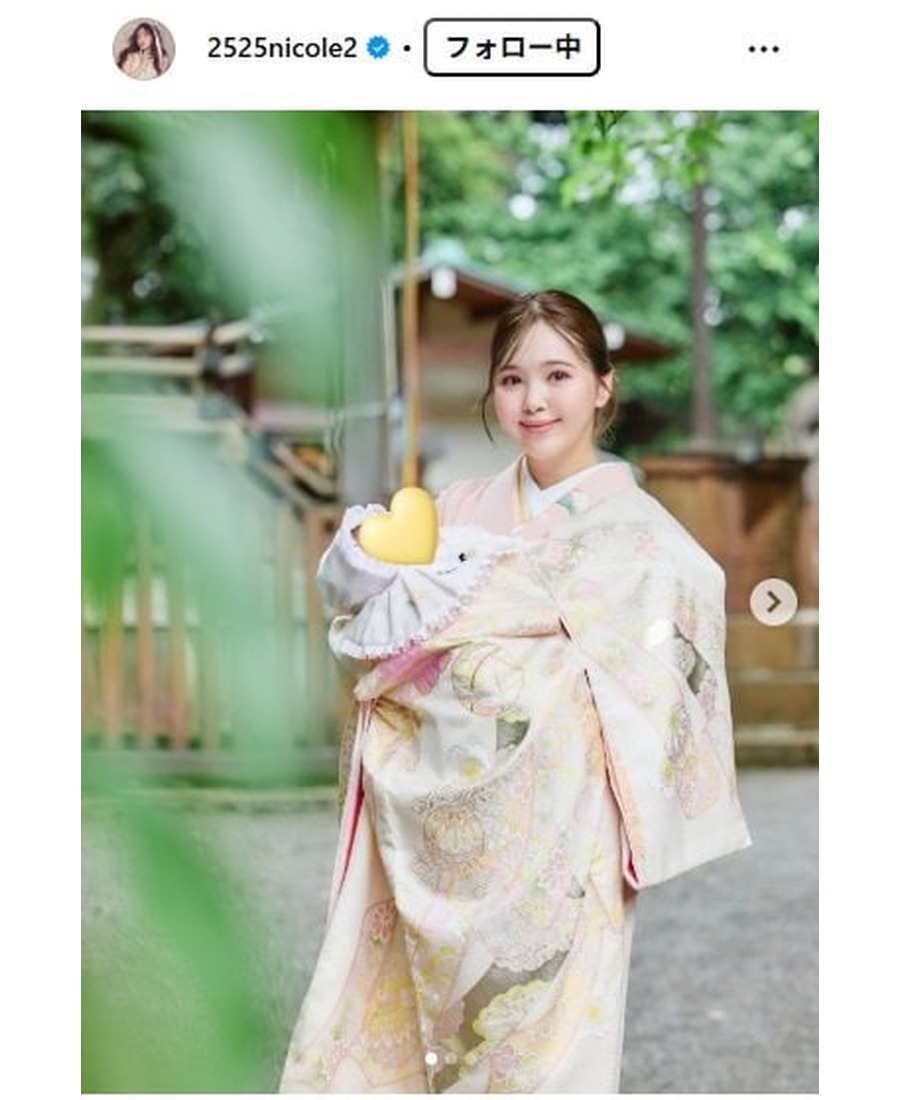 第1子のお宮参りに訪れた2026年6月の藤田ニコルさん