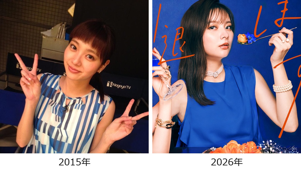 新川優愛の2015年モデル時代と2026年現在の体型を画像比較