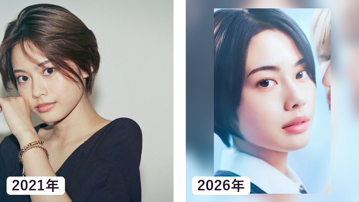 安斉星来さんのデビュー時の2021年と王子役の2026年現在を比較した画像