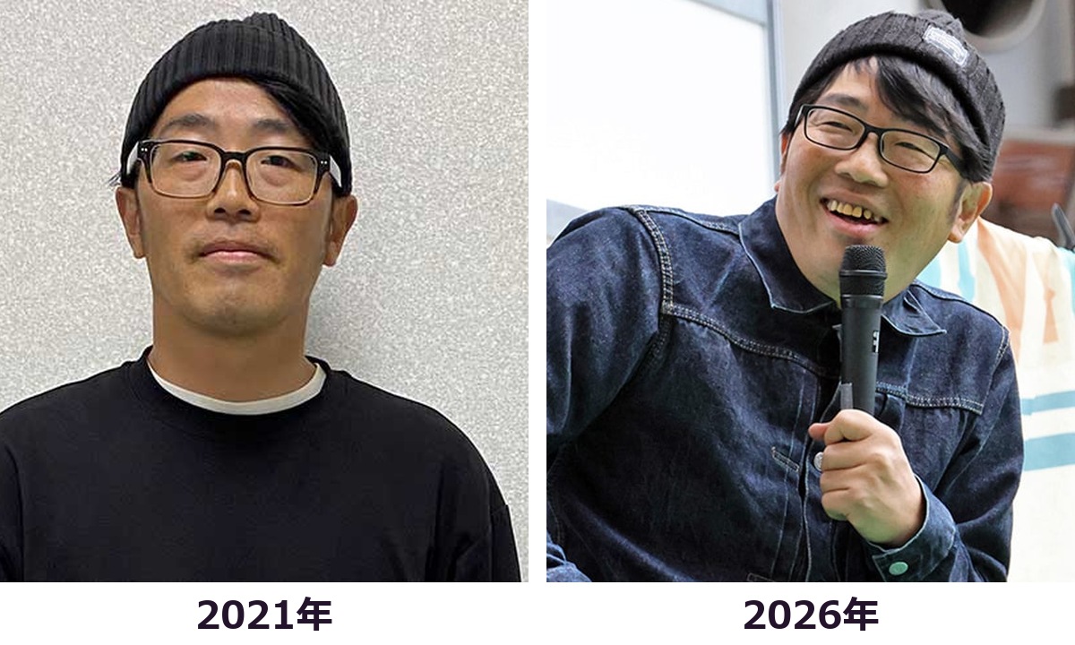 太った姿が話題となった鈴木拓さんの2021年当時と2026年現在の姿を比較した画像
